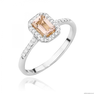 Pierścionek W0575 Morganit 0,60ct białe złoto 375