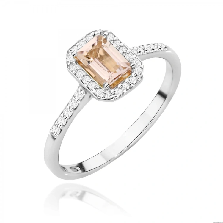 Pierścionek W0575 Morganit 0,60ct białe złoto 375