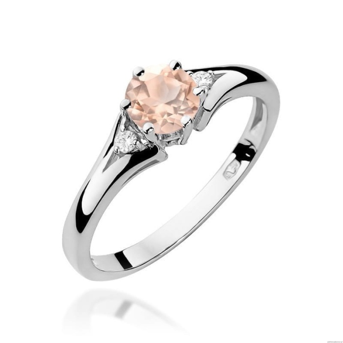 Pierścionek W0076 Morganit 0,40ct białe złoto 375