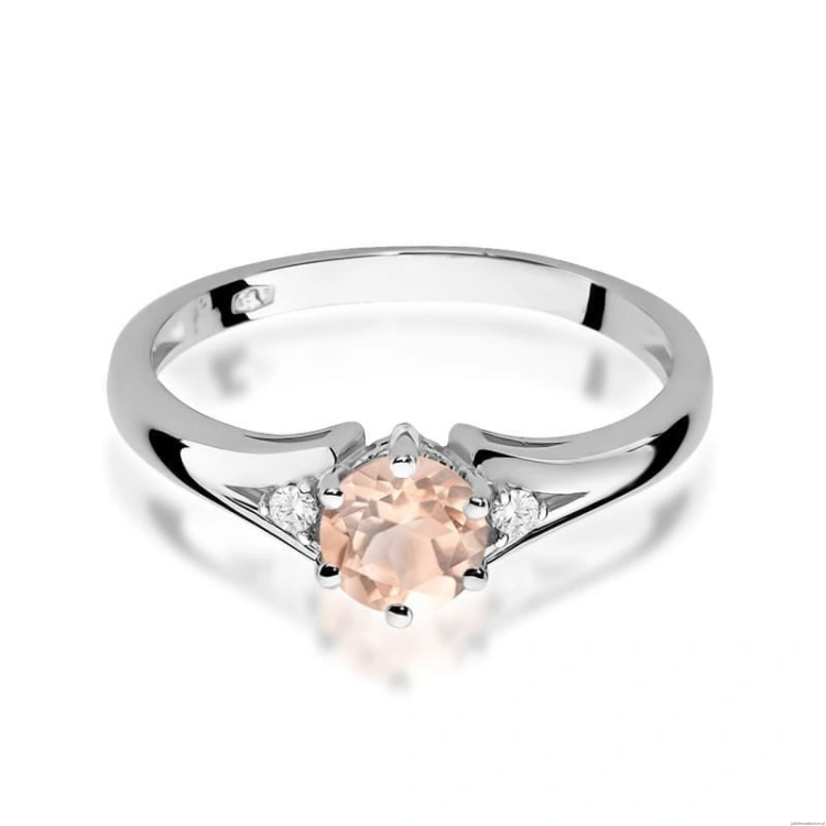 Pierścionek W0076 Morganit 0,40ct białe złoto 375
