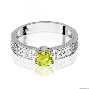 Pierścionek W0075 Oliwin 0,60ct białe złoto 375