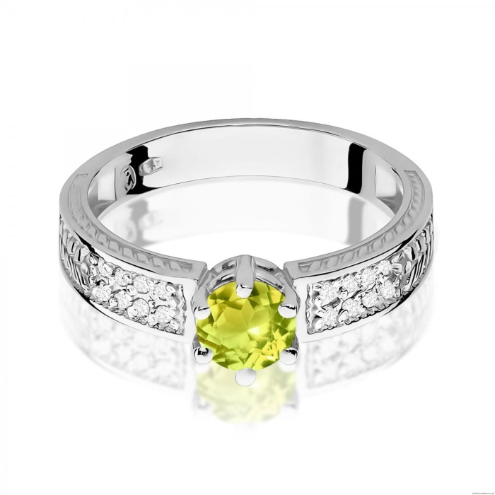 Pierścionek W0075 Oliwin 0,60ct białe złoto 375