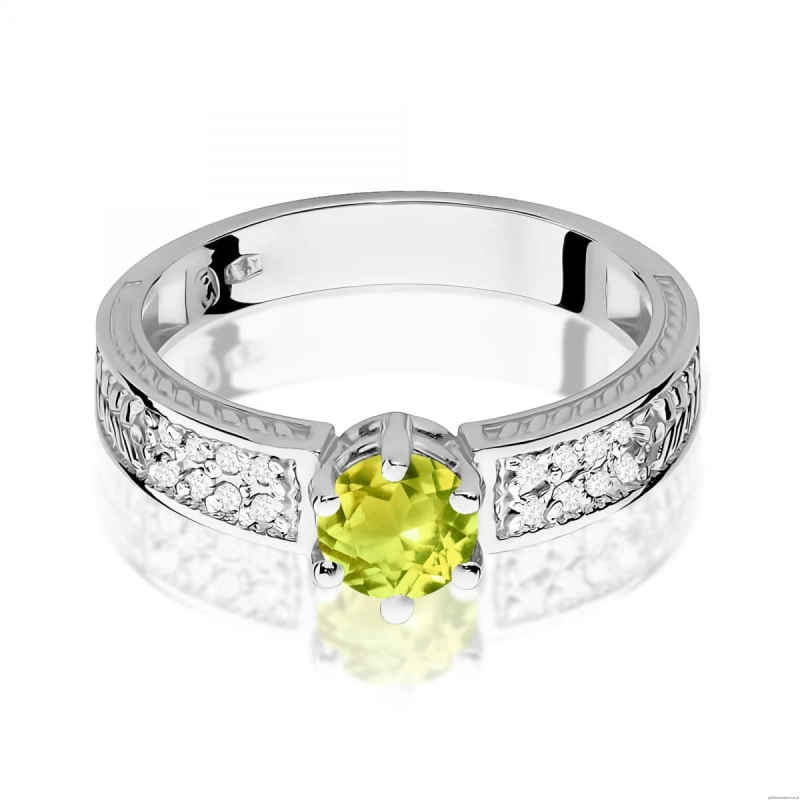 Pierścionek W0075 Oliwin 0,60ct białe złoto 375