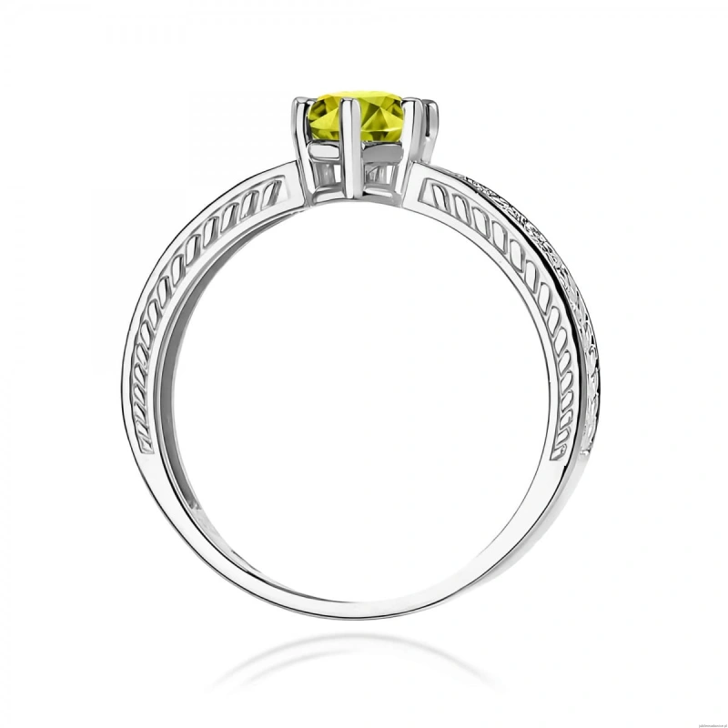 Pierścionek W0075 Oliwin 0,60ct białe złoto 375