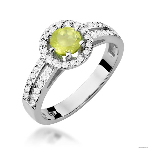 Pierścionek W0087 Oliwin 0,60ct białe złoto 375