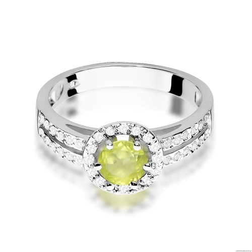 Pierścionek W0087 Oliwin 0,60ct białe złoto 375
