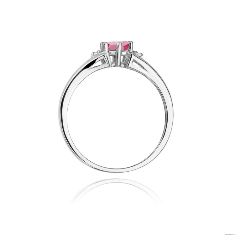 Pierścionek W0076 Różowy Topaz 0,60ct białe złoto 375