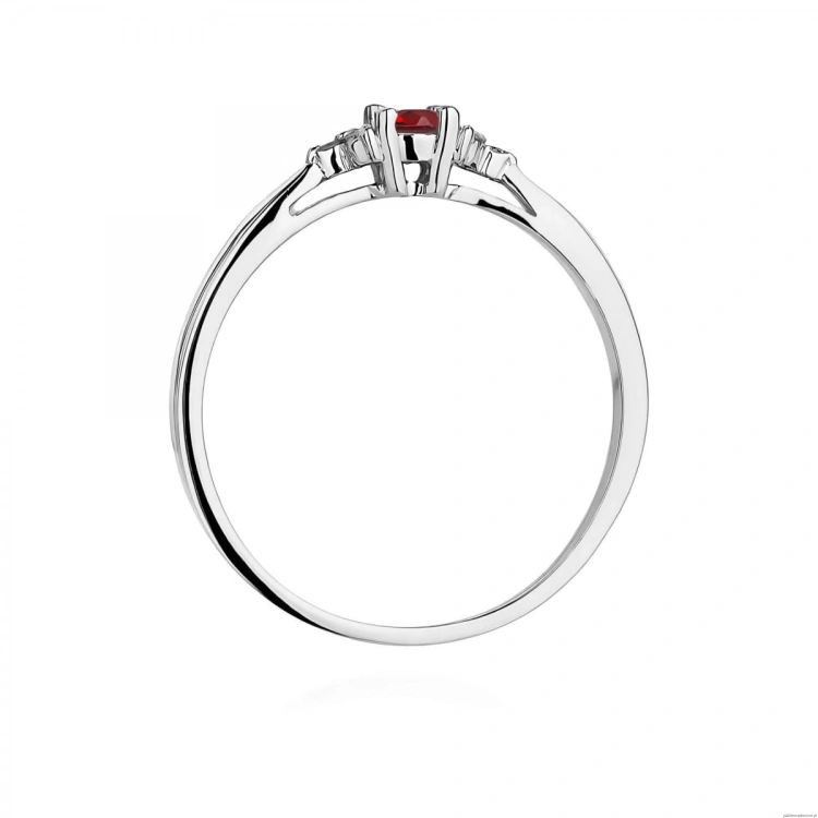 Pierścionek W0428 Rubin 0,15ct białe złoto 375