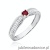 Pierścionek W0449 Rubin 0,15ct białe złoto 375