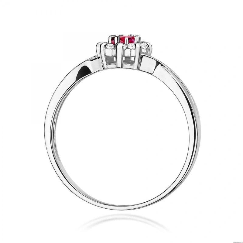 Pierścionek W0072 Rubin 0,15ct białe złoto 375