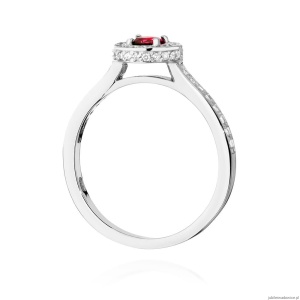 Pierścionek W0559 Rubin 0,35ct białe złoto 375