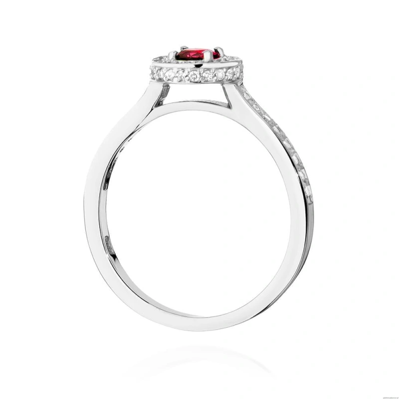 Pierścionek W0559 Rubin 0,35ct białe złoto 375
