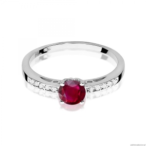 Pierścionek W0066 Rubin 0,60ct białe złoto 375
