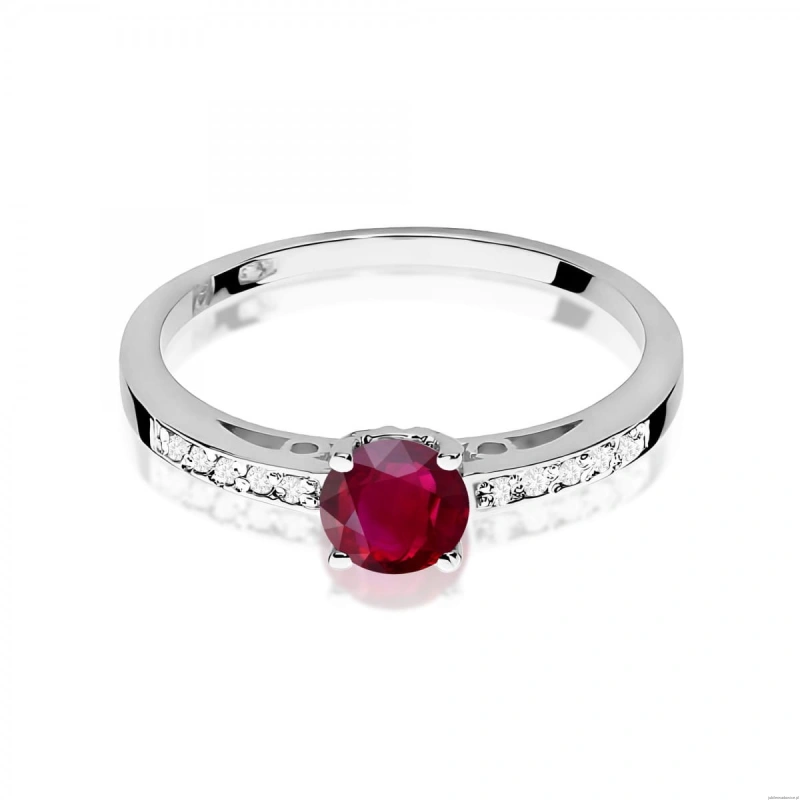 Pierścionek W0066 Rubin 0,60ct białe złoto 375