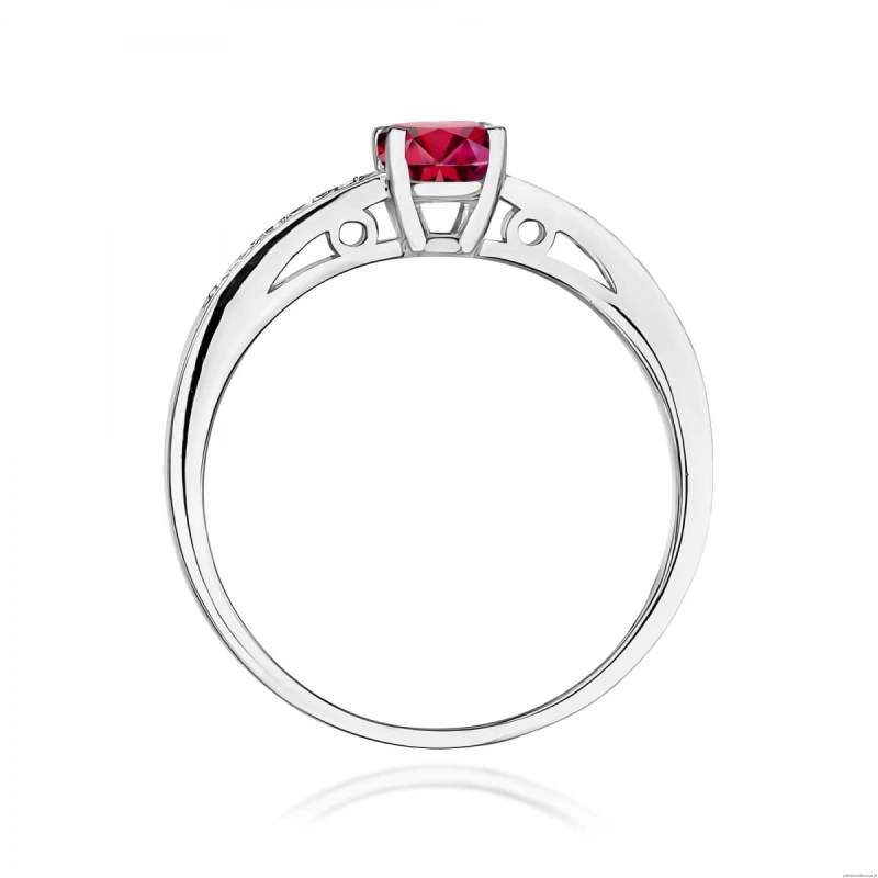 Pierścionek W0066 Rubin 0,60ct białe złoto 375