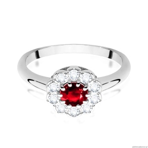 Pierścionek W0529 Rubin 0,60ct białe złoto 375