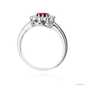 Pierścionek W0529 Rubin 0,60ct białe złoto 375