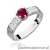 Pierścionek W0075 Rubin 0,60ct białe złoto 375