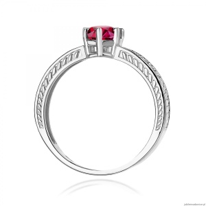 Pierścionek W0075 Rubin 0,60ct białe złoto 375