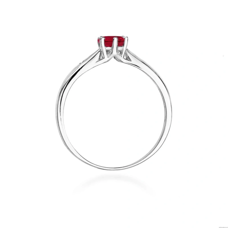 Pierścionek W0074 Rubin 0,60ct białe złoto 375