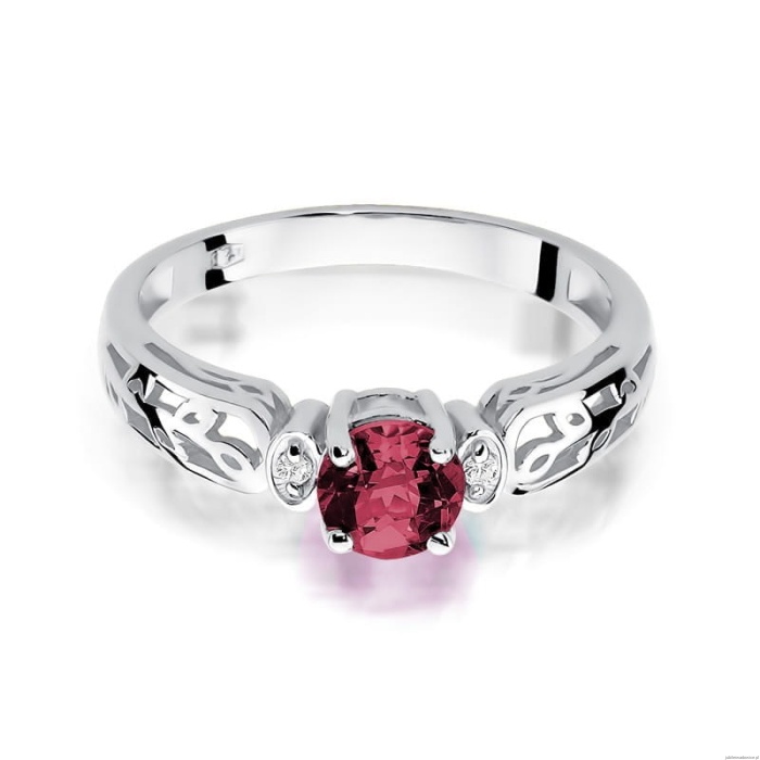 Pierścionek W0014 Rubin 0,60ct białe złoto 375