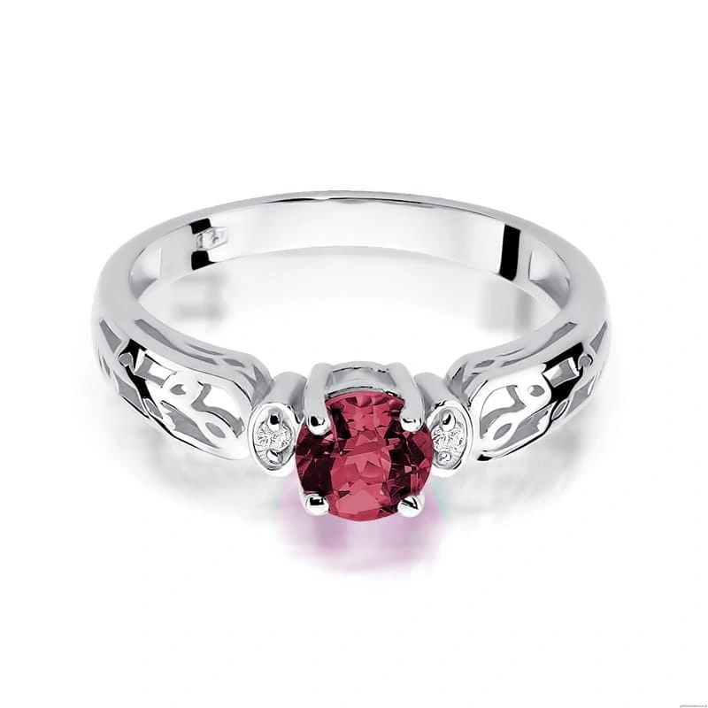 Pierścionek W0014 Rubin 0,60ct białe złoto 375