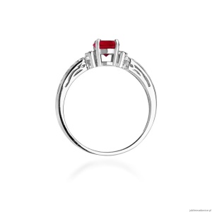Pierścionek W0014 Rubin 0,60ct białe złoto 375