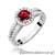 Pierścionek W0087 Rubin 0,60ct białe złoto 375