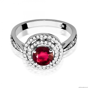 Pierścionek W0274 Rubin 1,20ct białe złoto 375