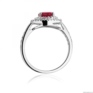 Pierścionek W0274 Rubin 1,20ct białe złoto 375