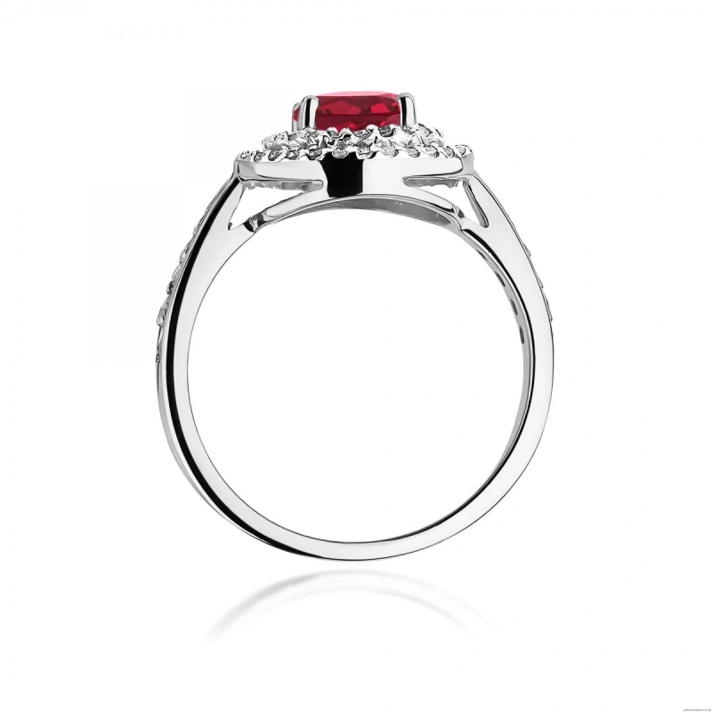 Pierścionek W0274 Rubin 1,20ct białe złoto 375