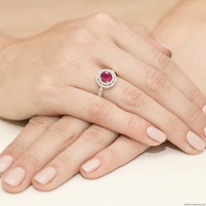 Pierścionek W0274 Rubin 1,20ct białe złoto 375