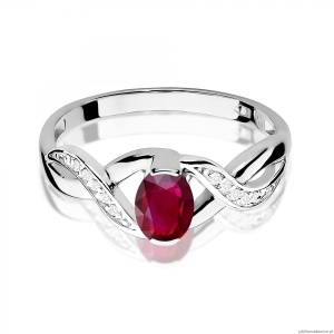 Pierścionek W0028 Rubin 0,60ct białe złoto 375
