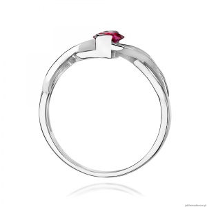 Pierścionek W0028 Rubin 0,60ct białe złoto 375