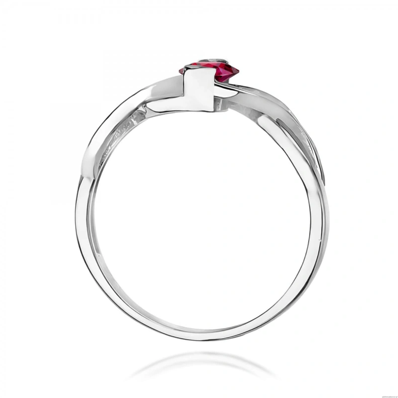 Pierścionek W0028 Rubin 0,60ct białe złoto 375