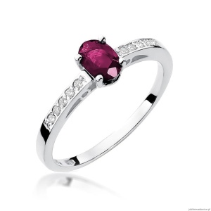 Pierścionek W0067 Rubin 0,60ct białe złoto 375
