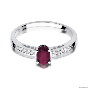 Pierścionek W0067 Rubin 0,60ct białe złoto 375