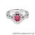 Pierścionek W0182 Rubin 0,60ct białe złoto 375