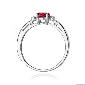 Pierścionek W0006 Rubin 0,60ct białe złoto 375