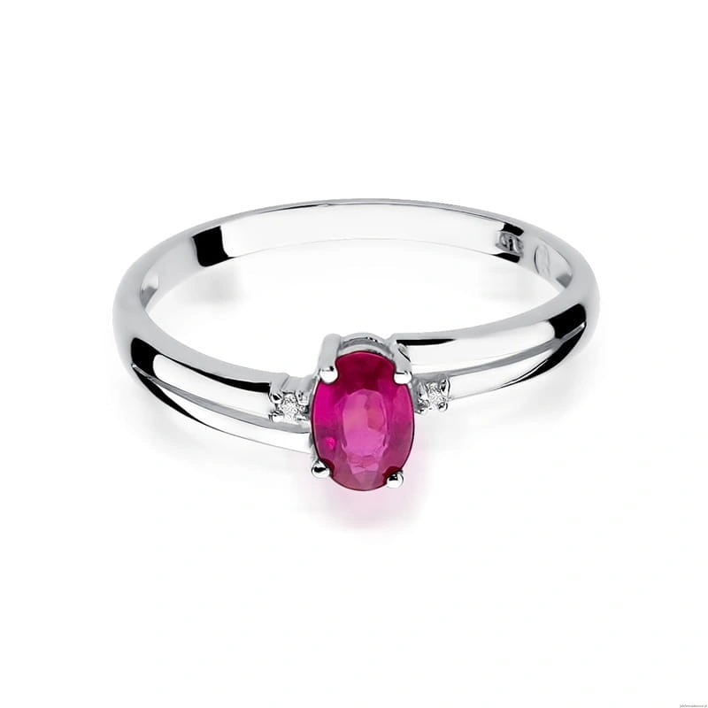Pierścionek W0068 Rubin 0,60ct białe złoto 375