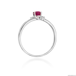 Pierścionek W0068 Rubin 0,60ct białe złoto 375