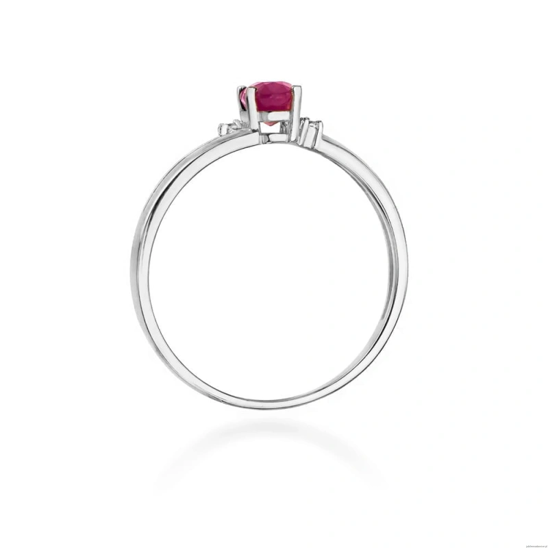 Pierścionek W0068 Rubin 0,60ct białe złoto 375