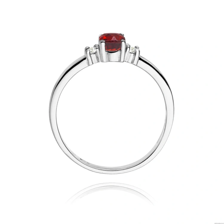 Pierścionek W0264 Rubin 0,60ct białe złoto 375