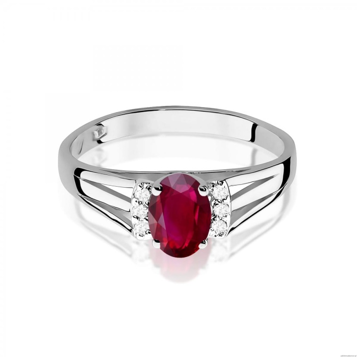 Pierścionek W0005 Rubin 0,60ct białe złoto 375