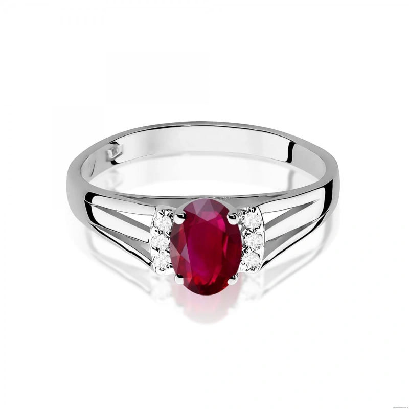 Pierścionek W0005 Rubin 0,60ct białe złoto 375