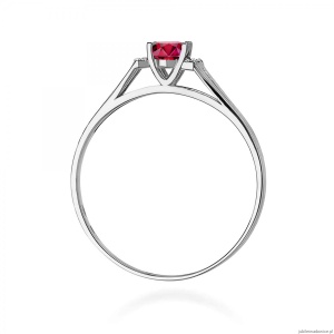 Pierścionek W0005 Rubin 0,60ct białe złoto 375