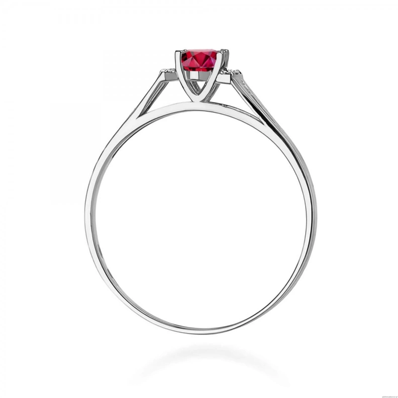 Pierścionek W0005 Rubin 0,60ct białe złoto 375