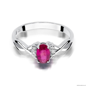 Pierścionek W0019 Rubin 0,60ct białe złoto 375