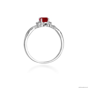 Pierścionek W0019 Rubin 0,60ct białe złoto 375