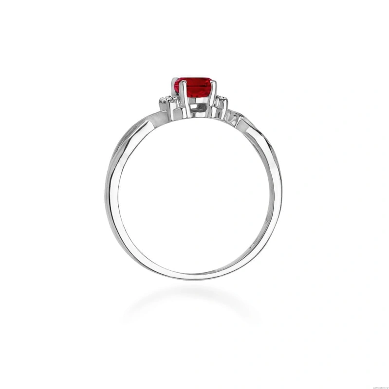 Pierścionek W0019 Rubin 0,60ct białe złoto 375